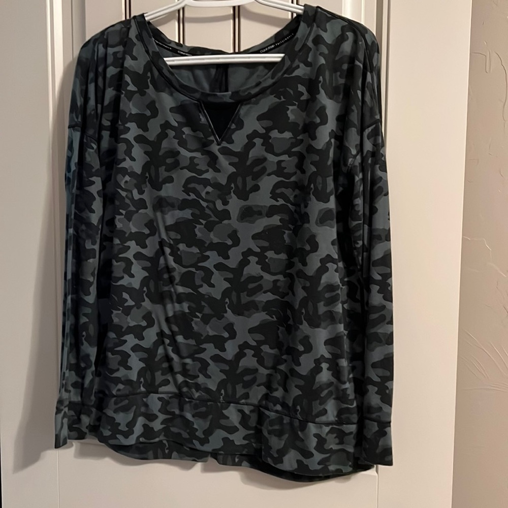 Calvin Klein Performance top. Green and black camo.